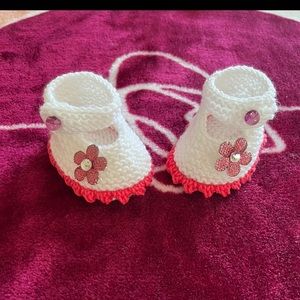 Handmade baby booties